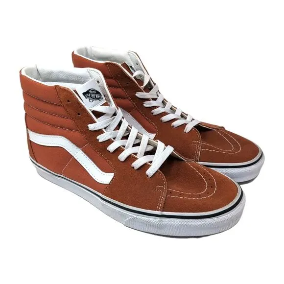 Vans SK8-Hi Skateboarding Sneakers Shoes Men's 12 Rust Brown Canvas Suede NEW