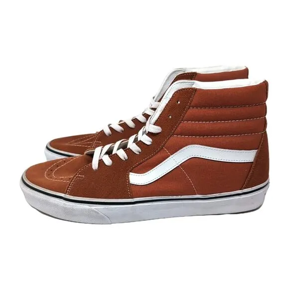 Vans SK8-Hi Skateboarding Sneakers Shoes Men's 12 Rust Brown Canvas Suede NEW