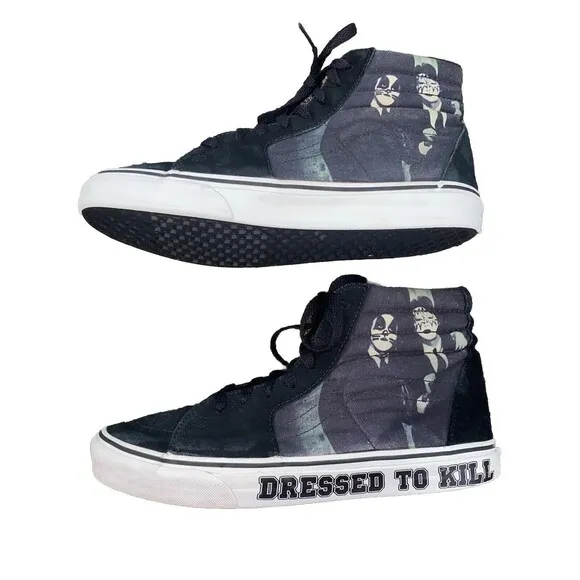 Vans Sk8 Men’s Hi-Top Sneakers KISS &quot;Dressed To Kill&quot; Rare Size 10.5