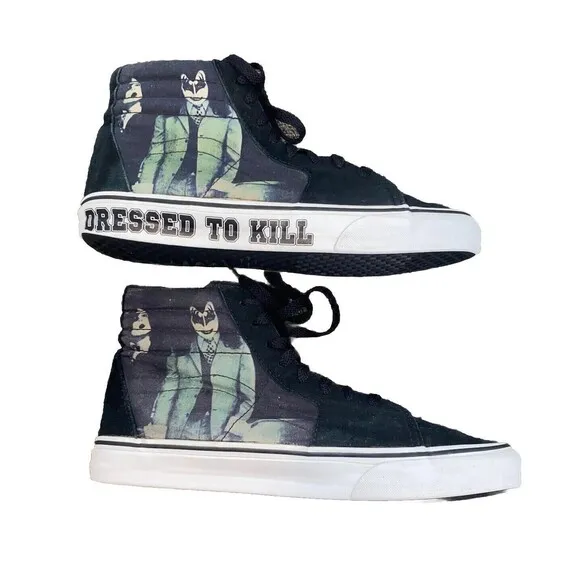 Vans Sk8 Men’s Hi-Top Sneakers KISS &quot;Dressed To Kill&quot; Rare Size 10.5