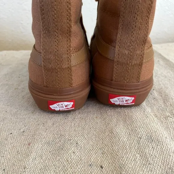 Vans Unisex Crockett High-Brown Gum Skate Shoes Sz W 7 M 6