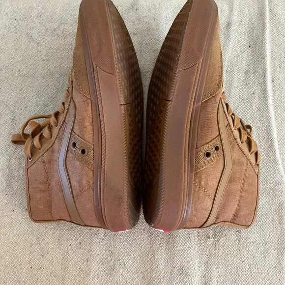 Vans Unisex Crockett High-Brown Gum Skate Shoes Sz W 7 M 6