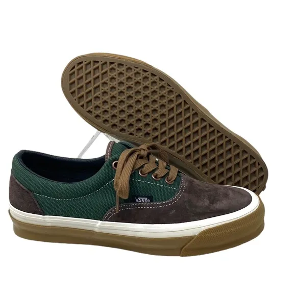 VANS Vault OG Era LX Sneakers Canvas Suede Brown Green Women's Shoes VN0A3CXNBGS