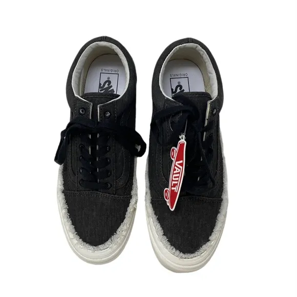 VANS Vault OG Old Skool LX Women's Shoes Canvas Raw Edge Black Skate VN0A5FBEBLK