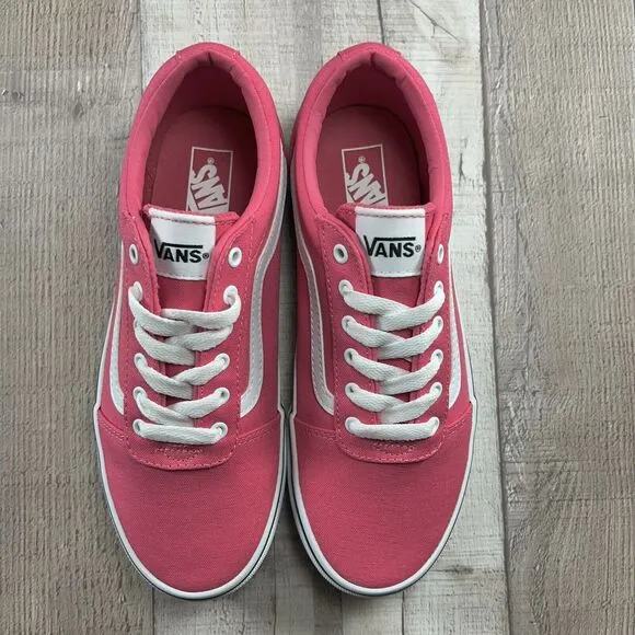 Vans Ward Lo Kids Girls' Size 4 Skate Shoes Sneaker Canvas Low Honeysuckle Pink