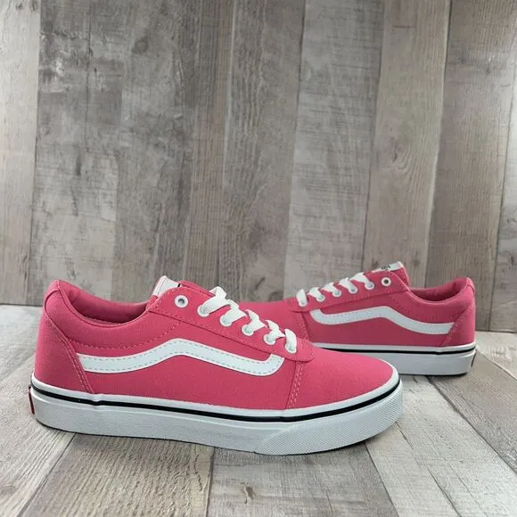 Vans Ward Lo Kids Girls' Size 4 Skate Shoes Sneaker Canvas Low Honeysuckle Pink