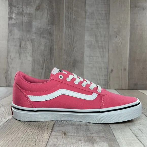Vans Ward Lo Kids Girls' Size 4 Skate Shoes Sneaker Canvas Low Honeysuckle Pink