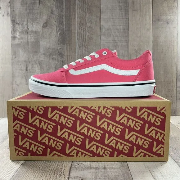 Vans Ward Lo Kids Girls' Size 4 Skate Shoes Sneaker Canvas Low Honeysuckle Pink