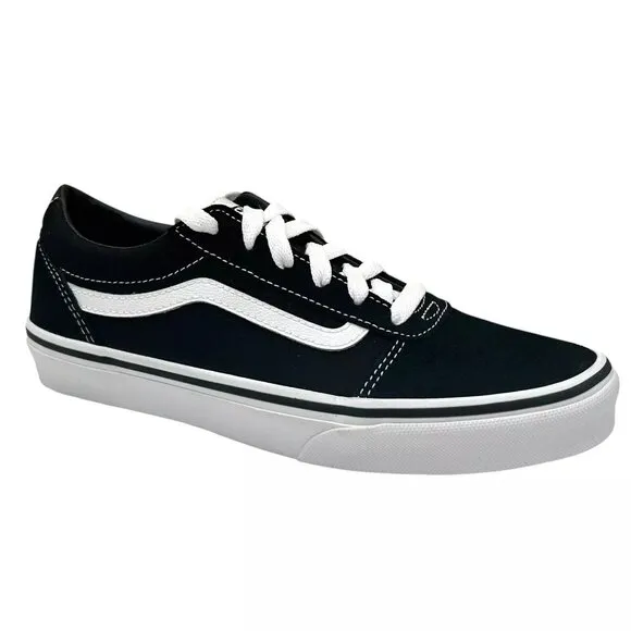 Vans Ward Youth Boy's/Girl's Canvas Casual Sneaker Size 5 Black Low Top Shoes
