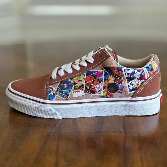Vans X Disney 100th Anniversary Scrapbook Old Skool Sneakers Shoes Men's 5 Brown