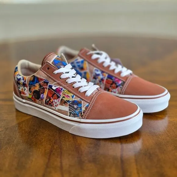Vans X Disney 100th Anniversary Scrapbook Old Skool Sneakers Shoes Men's 5 Brown
