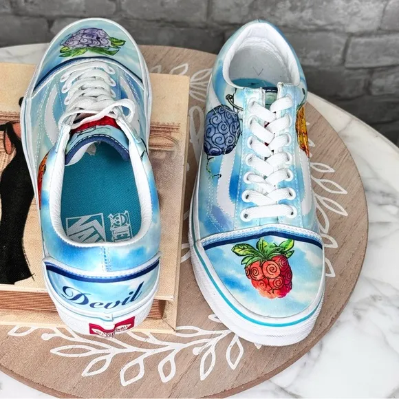 Vans x One Piece Devil Fruit Lace up Vans, Women's 8, One Piece Anime Collab❤️