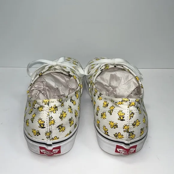 VANS x Peanuts Woodstock Size 10.5 Mens Bone/ Yellow Print Canvas Sneakers