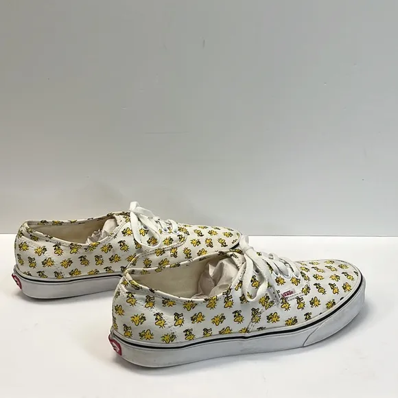 VANS x Peanuts Woodstock Size 10.5 Mens Bone/ Yellow Print Canvas Sneakers