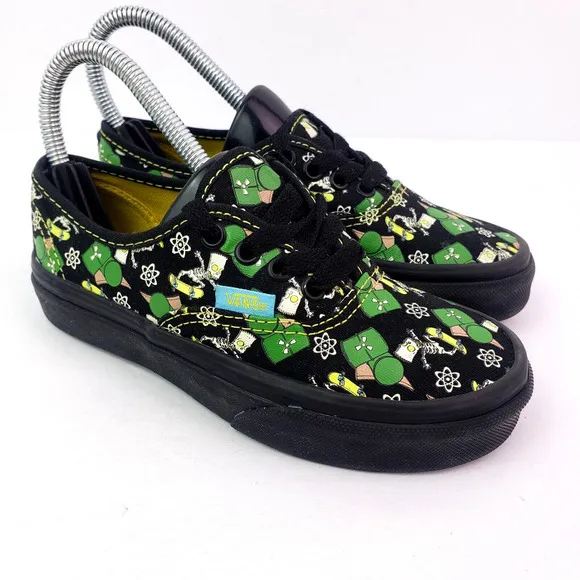 Vans x The Simpsons Bart Glow In The Dark Kids Size 13 Black Green Sneaker Shoes