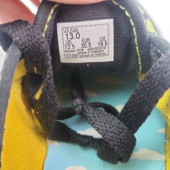 Vans x The Simpsons Bart Glow In The Dark Kids Size 13 Black Green Sneaker Shoes