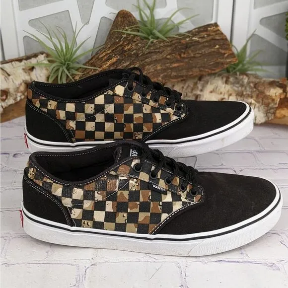 Vans Atwood Camo Check Black White Sneakers
