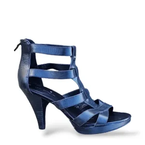 VIA SPIGA Vtg Y2K Caged Gladiator Strappy Heels 40 9 Black Leather Industrial