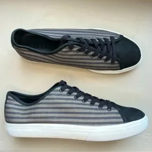 Vince Black &amp; Gray Canvas &amp; Suede Lace Up Sneaker Shoes Athleisure Men’s 11.5