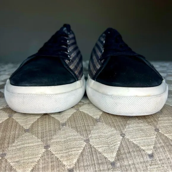 Vince Black &amp; Gray Canvas &amp; Suede Lace Up Sneaker Shoes Athleisure Men’s 11.5