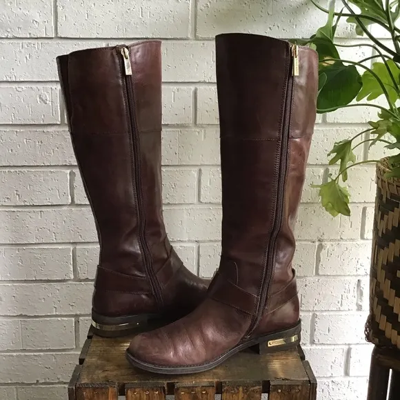 Vince Camuto Tall Brown Leather Riding Kallie Boot