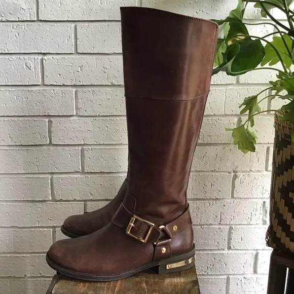 Vince Camuto Tall Brown Leather Riding Kallie Boot