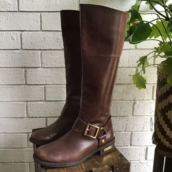 Vince Camuto Tall Brown Leather Riding Kallie Boot