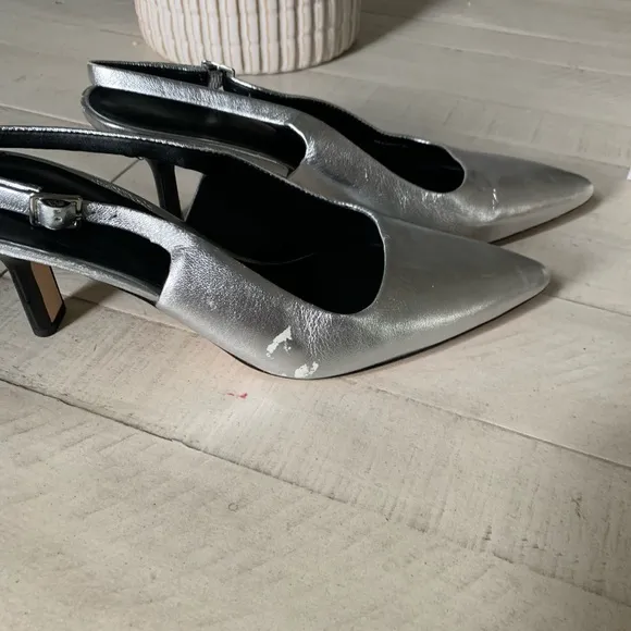 Vince Elegant Silver Women's Slingback Shoes