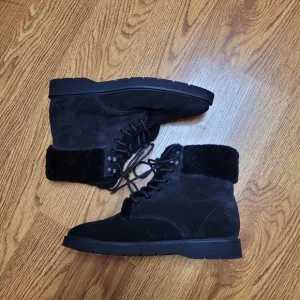 Vince Hayes Shearling Leather Lace Up Ankle Bootie Size 7.5