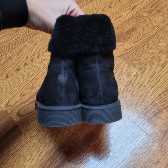 Vince Hayes Shearling Leather Lace Up Ankle Bootie Size 7.5