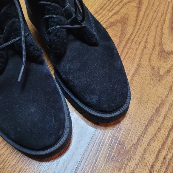 Vince Hayes Shearling Leather Lace Up Ankle Bootie Size 7.5