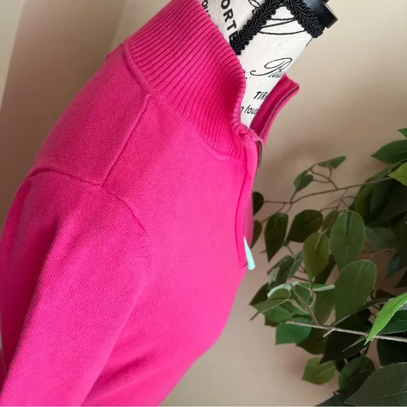Vineyard Vines Half Zip Cotton Sweater Pink Sz XS