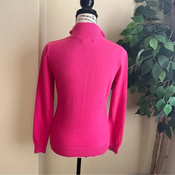 Vineyard Vines Half Zip Cotton Sweater Pink Sz XS