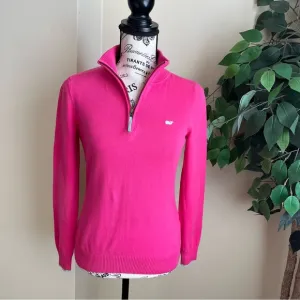 Vineyard Vines Half Zip Cotton Sweater Pink Sz XS