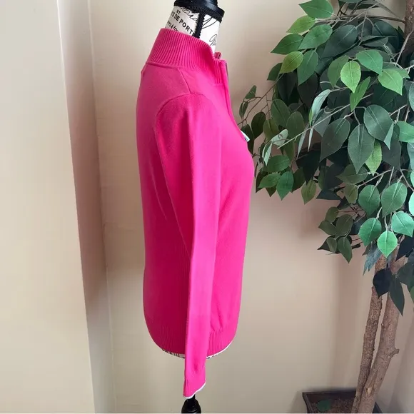 Vineyard Vines Half Zip Cotton Sweater Pink Sz XS