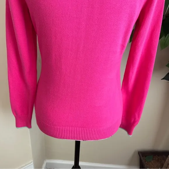 Vineyard Vines Half Zip Cotton Sweater Pink Sz XS