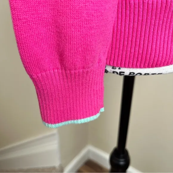 Vineyard Vines Half Zip Cotton Sweater Pink Sz XS