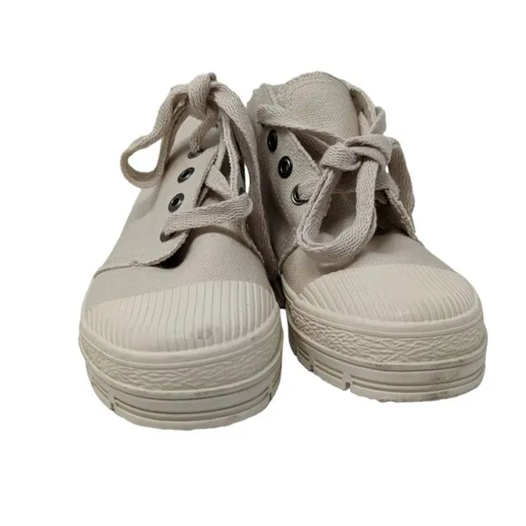 Vintage 1990s Y2K Landrover Thom Mcan Beige Cream Khaki Canvas Boots Shoes Sz 8