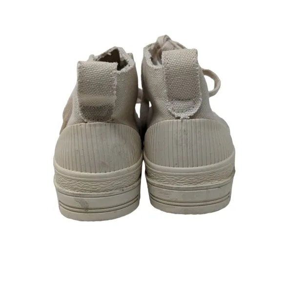 Vintage 1990s Y2K Landrover Thom Mcan Beige Cream Khaki Canvas Boots Shoes Sz 8