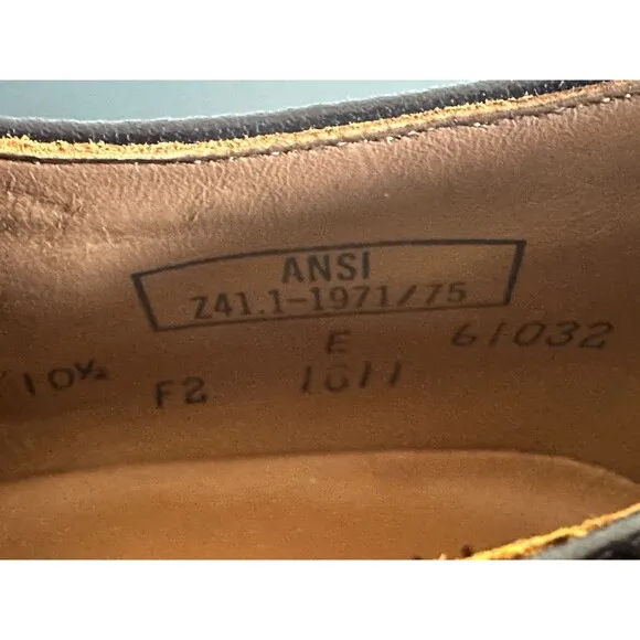Vintage 70’s Lehigh Nettleton Shoes 10.5 E Wide Wingtip Steel Toe NOS USA New