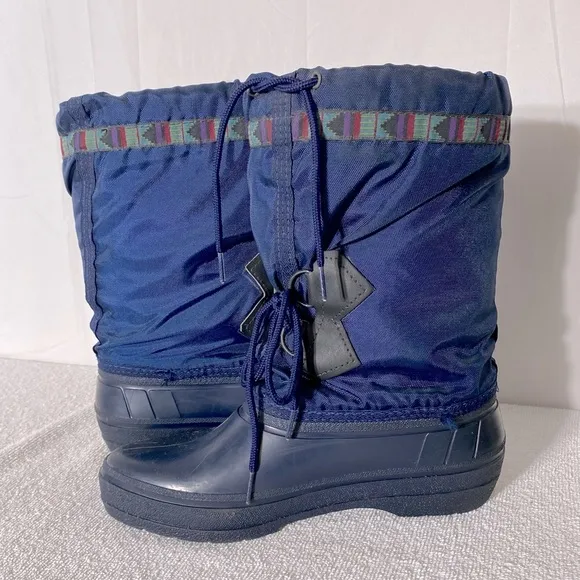 Vintage Baffin Navy Blue Insulated Winter Boots 9
