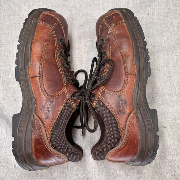 Vintage Dr. Martens Short Boots Brown Leather Lace Up Industrial Composite Toe