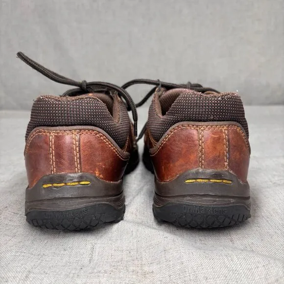 Vintage Dr. Martens Short Boots Brown Leather Lace Up Industrial Composite Toe