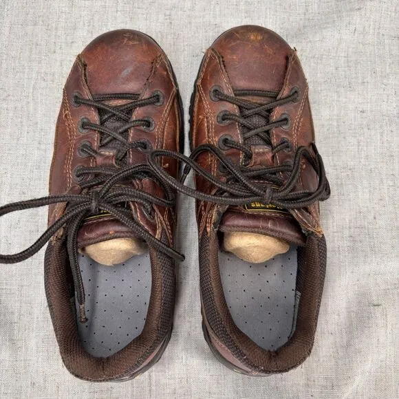 Vintage Dr. Martens Short Boots Brown Leather Lace Up Industrial Composite Toe