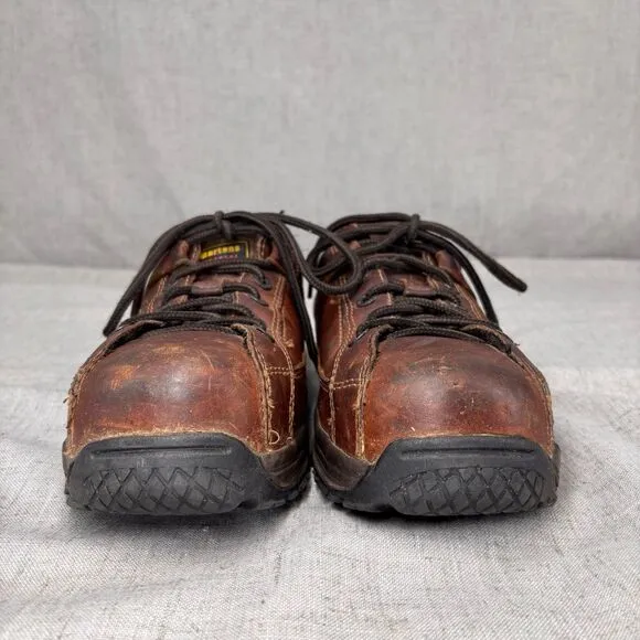 Vintage Dr. Martens Short Boots Brown Leather Lace Up Industrial Composite Toe