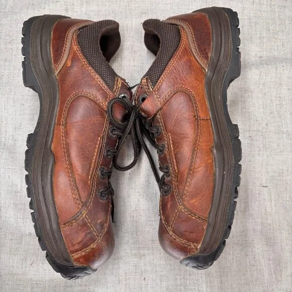 Vintage Dr. Martens Short Boots Brown Leather Lace Up Industrial Composite Toe