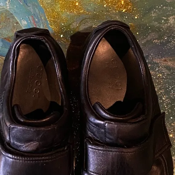 Vintage GUCCI Men's Black Leather Shoes SIZE 10 D
