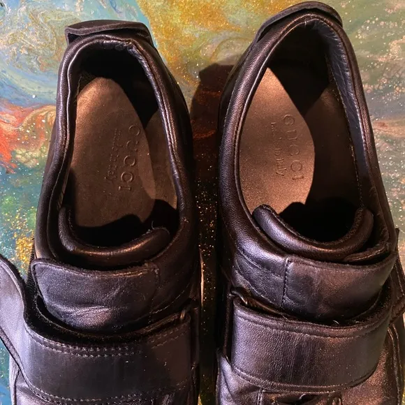 Vintage GUCCI Men's Black Leather Shoes SIZE 10 D