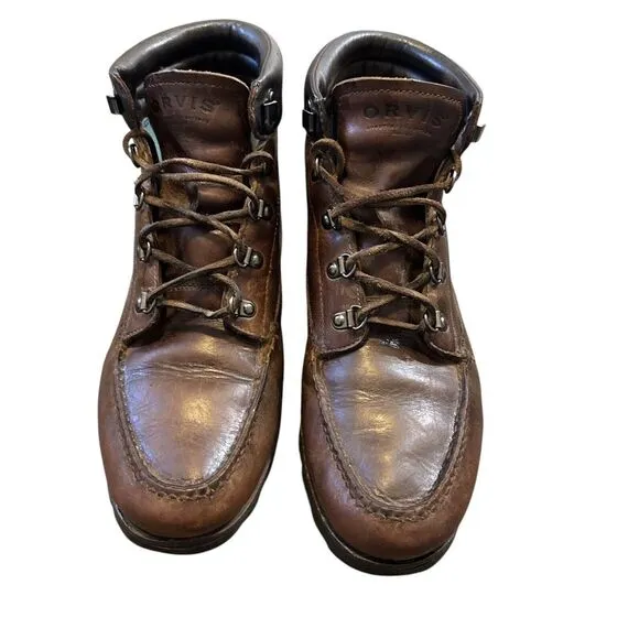 Vintage  Leather Insulated  Men's Orvis Boots w/thinsulate Lace Up Dress, Hiking