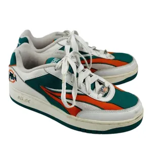 Vintage‎ Mens 6.5 NFL Miami Dolphins RBK Sneakers Aqua Orange White Canvas Shoes